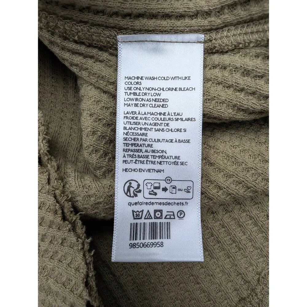 Free People Lets Party Cardi Womens Medium Waffle Thermal Boho Cottage Y2K Top